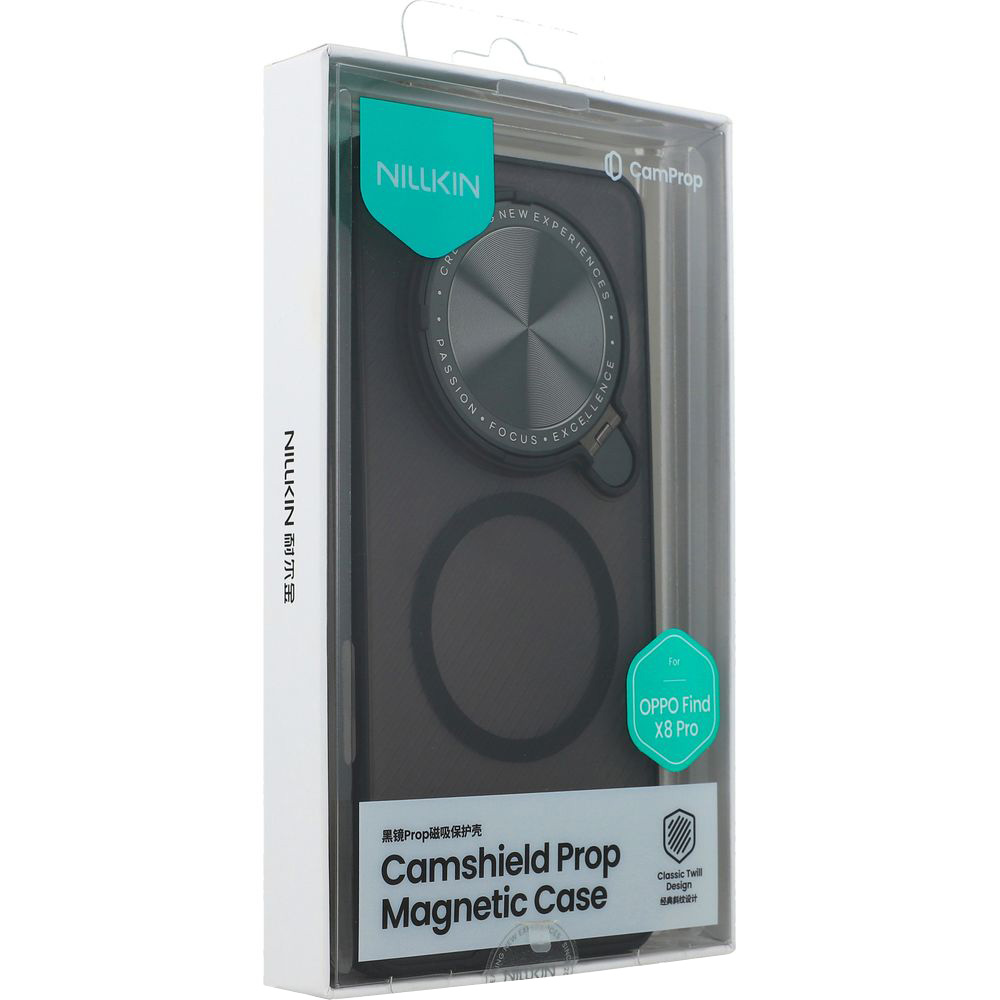 Etui Nillkin Camshield Prop Magnetic dla Oppo Find X8 Pro, przydymione-czarne